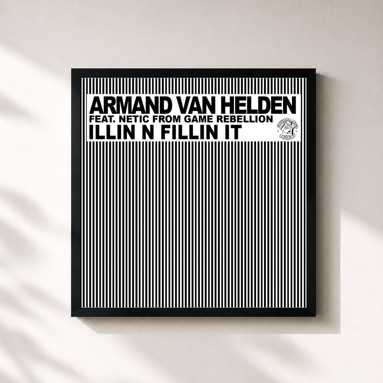 #noir Tableau carré de l'album Illin N Fillin It de Armand van Helden, cadre noir 32x32 cm