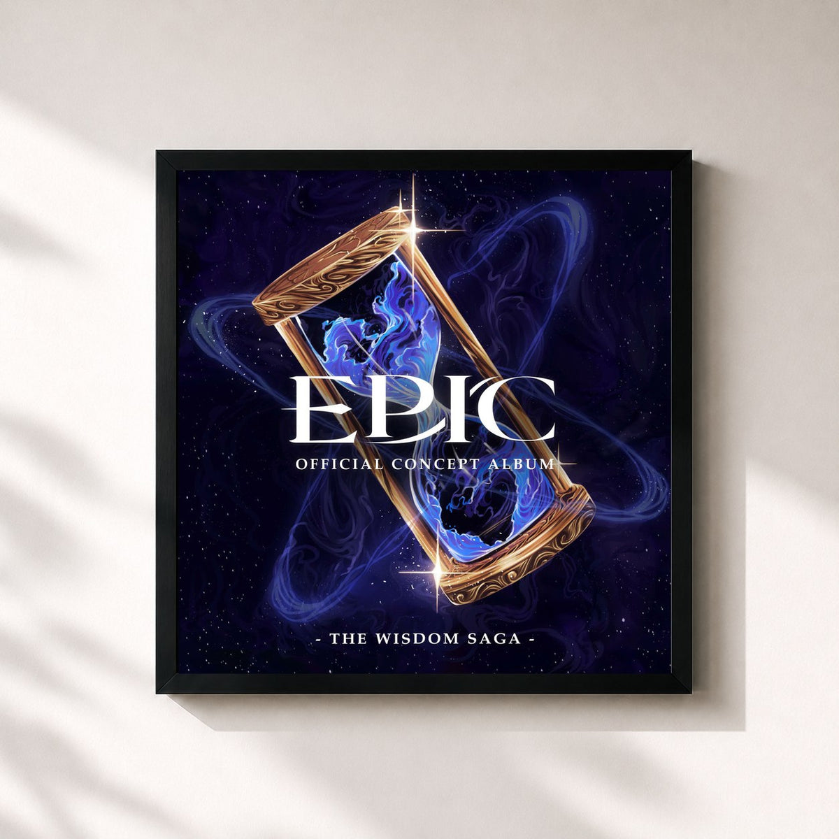 #noir EPIC: The Wisdom Saga (Official Concept Album) de Jorge Rivera-Herrans en lámina cuadrada enmarcada, marco negro de 32x32 cm