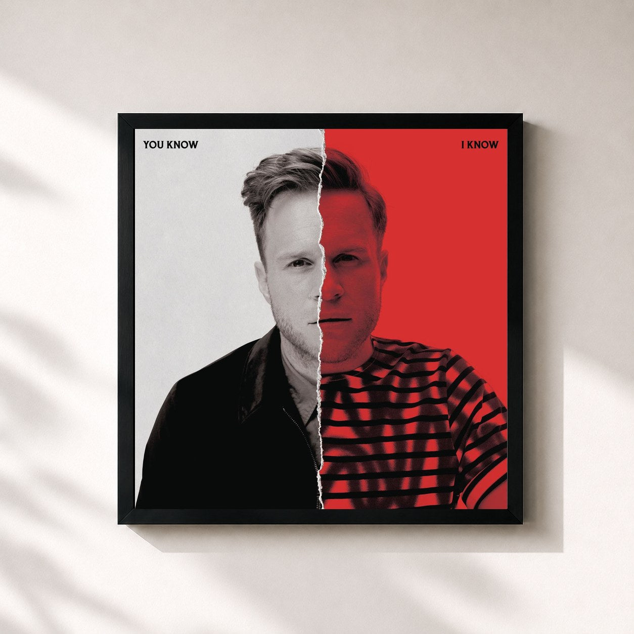 #noir Tableau carré de l'album You Know I Know (Expanded Edition) de Olly Murs, cadre noir 32x32 cm
