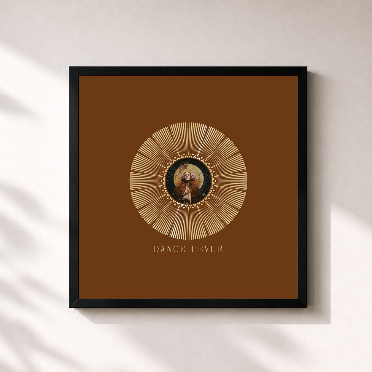 #noir Tableau carré de l'album Dance Fever (Deluxe) de Florence + The Machine, cadre noir 32x32 cm