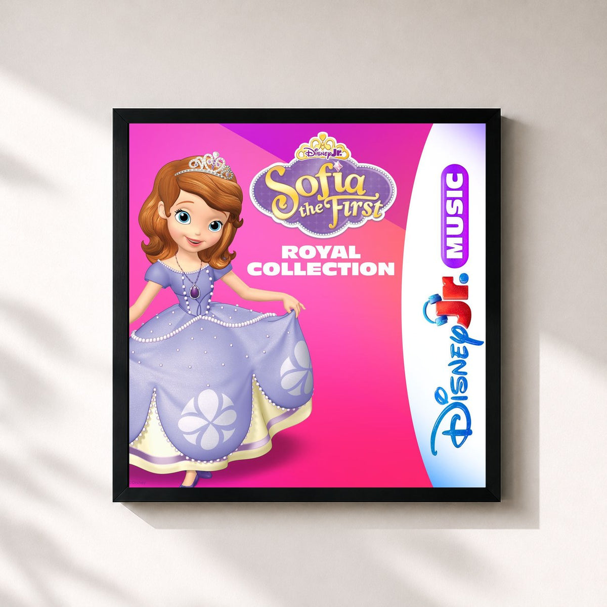 #noir Tableau carré de l'album Sofia The First: Royal Collection de Disney, cadre noir 32x32 cm
