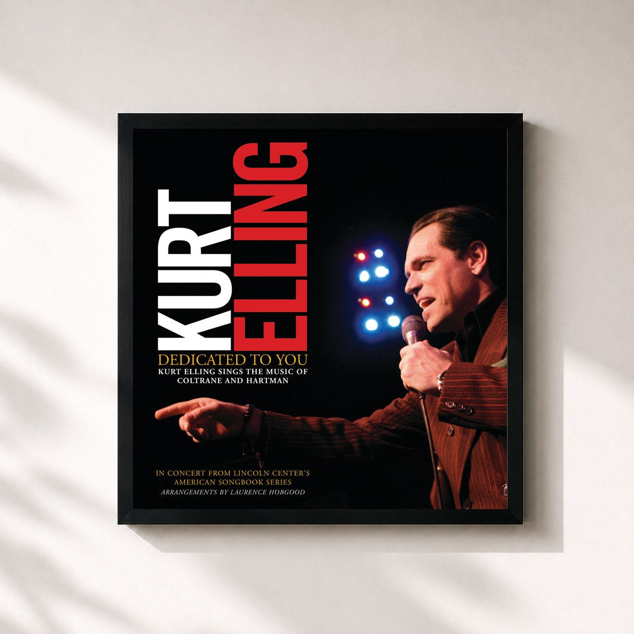 #noir Tableau carré de l'album Dedicated To You: Kurt Elling Sings the Music of Coltrane and Hartman (Digital e-Booklet) de Kurt Elling, cadre noir 32x32 cm