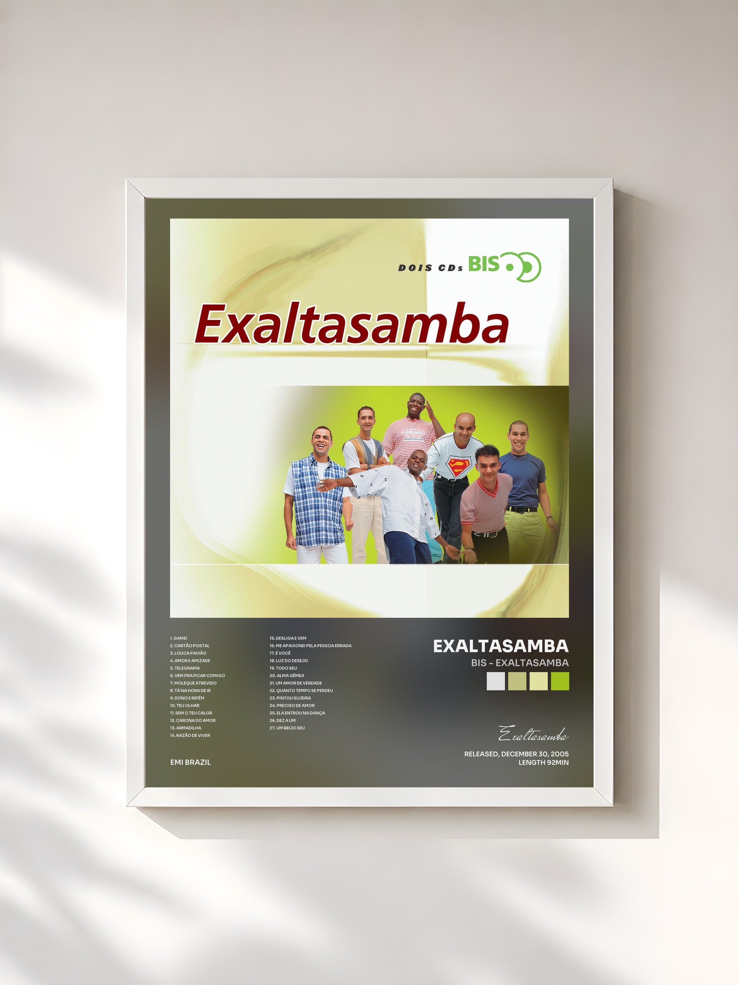 #blanc Tableau de l'album Bis - ExaltaSamba de Exaltasamba, cadre blanc, imprimé et encadré en France