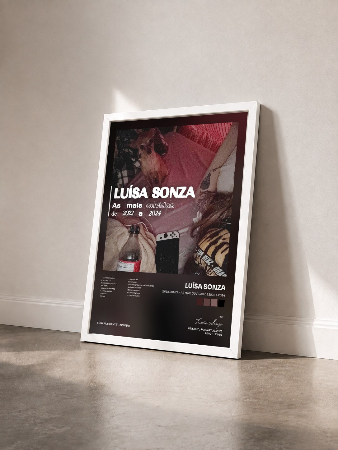 #blanc Tableau de l'album Luísa Sonza - As Mais Ouvidas de 2022 a 2024 de Luísa Sonza vu de trois quarts, cadre blanc