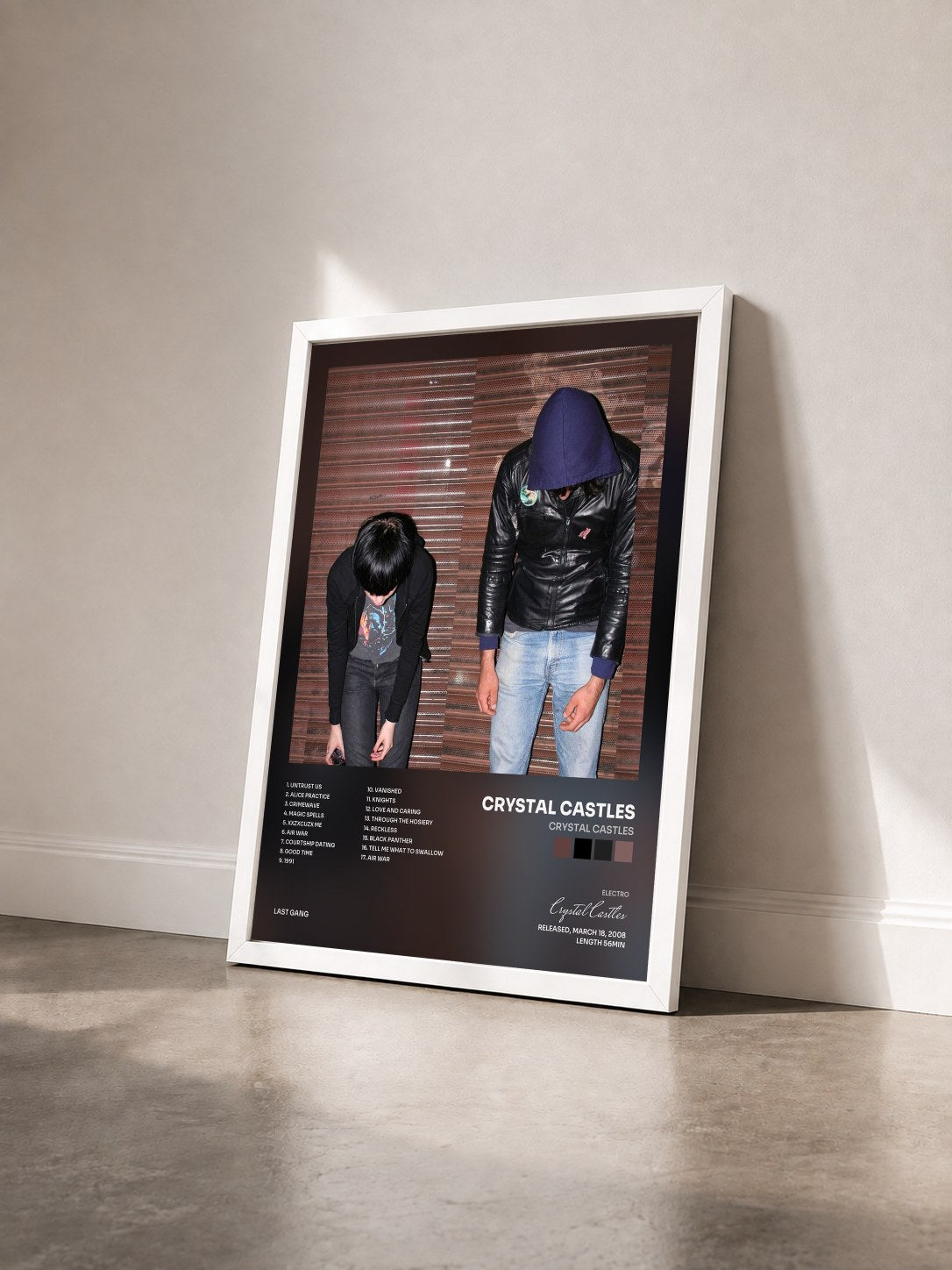 #blanc Tableau de l'album Crystal Castles de Crystal Castles vu de trois quarts, cadre blanc