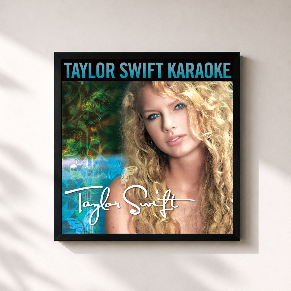 #noir Tableau carré de l'album Taylor Swift (Karaoke Version) de Taylor Swift, cadre noir 32x32 cm
