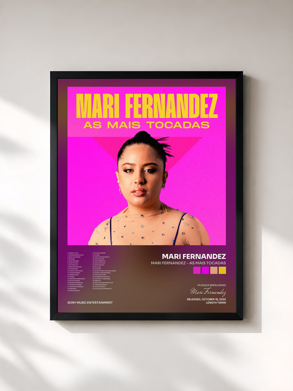 #noir Tableau de l'album Mari Fernandez - As Mais Tocadas de Mari Fernandez, cadre noir, imprimé et encadré en France