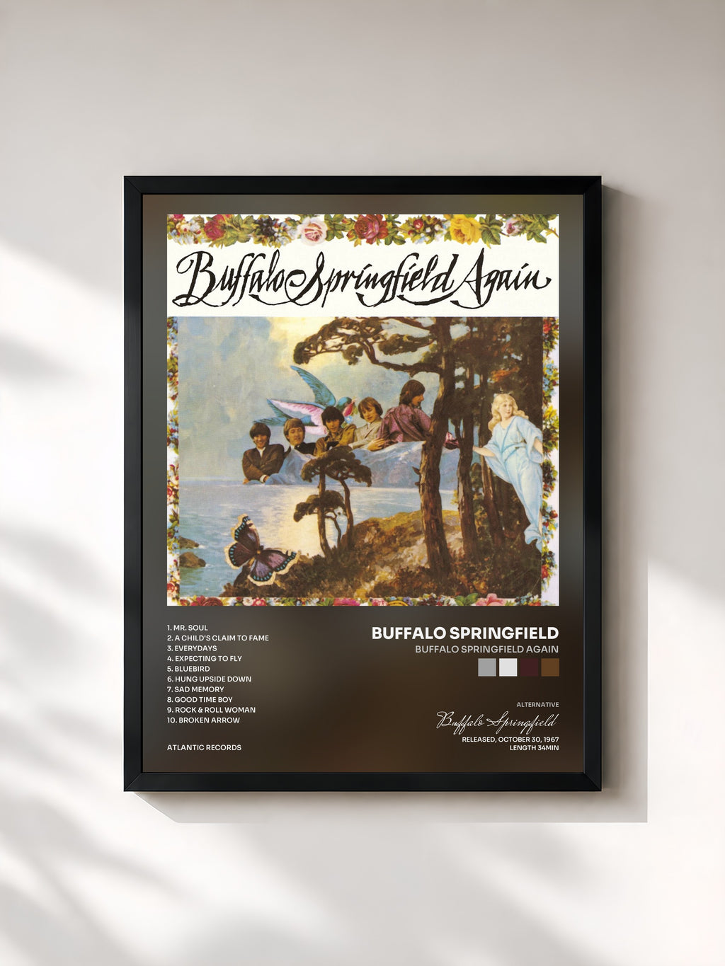#noir Tableau de l'album Buffalo Springfield Again de Buffalo Springfield, cadre noir, imprimé et encadré en France