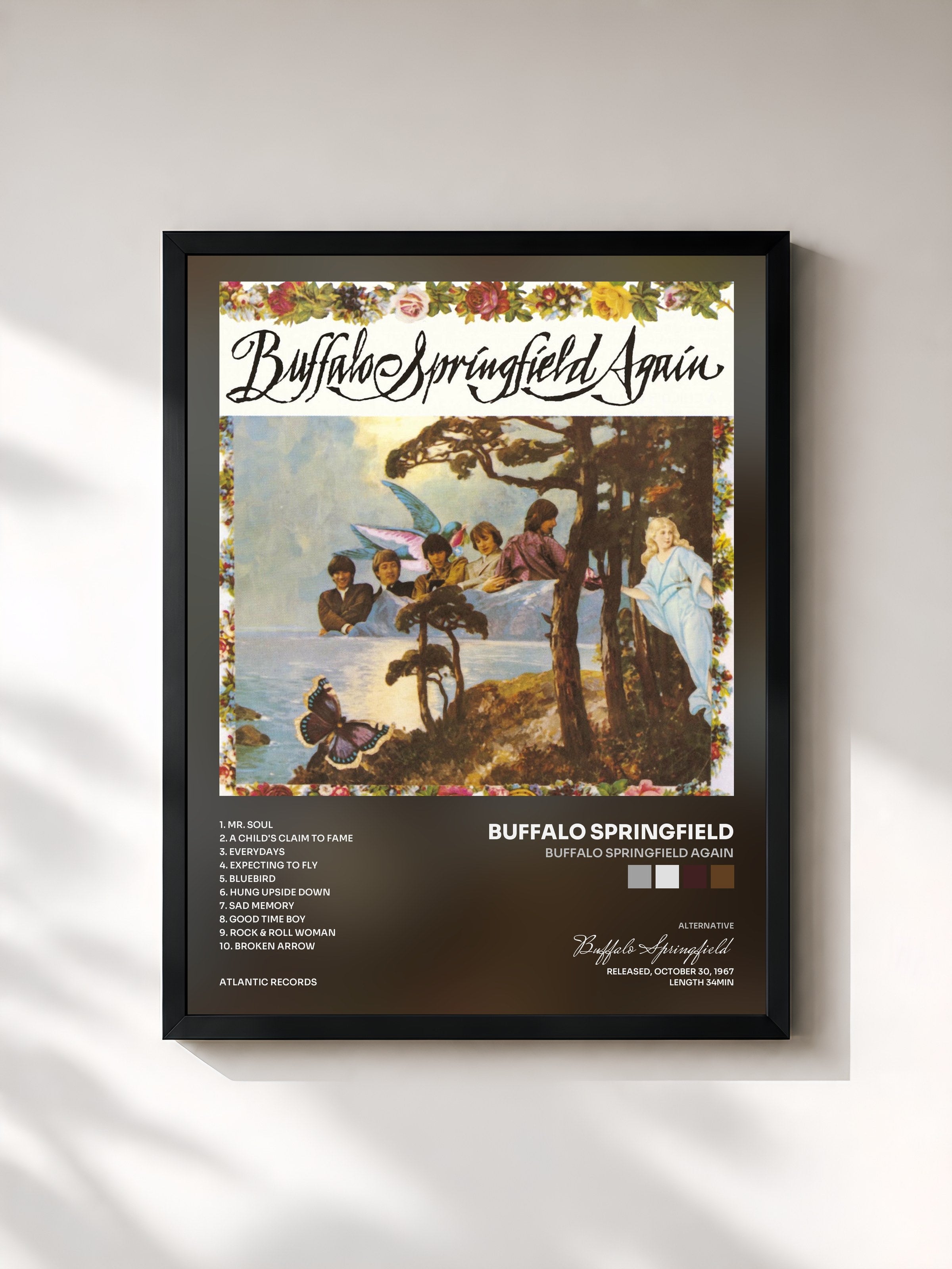 #noir Tableau de l'album Buffalo Springfield Again de Buffalo Springfield, cadre noir, imprimé et encadré en France