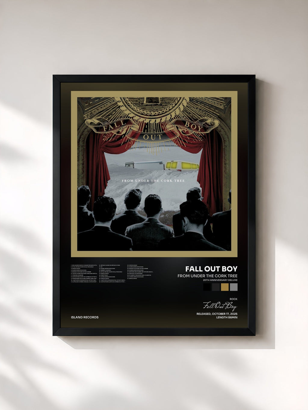 #noir Tableau de l'album From Under The Cork Tree (20th Anniversary Deluxe) de Fall Out Boy, cadre noir, imprimé et encadré en France