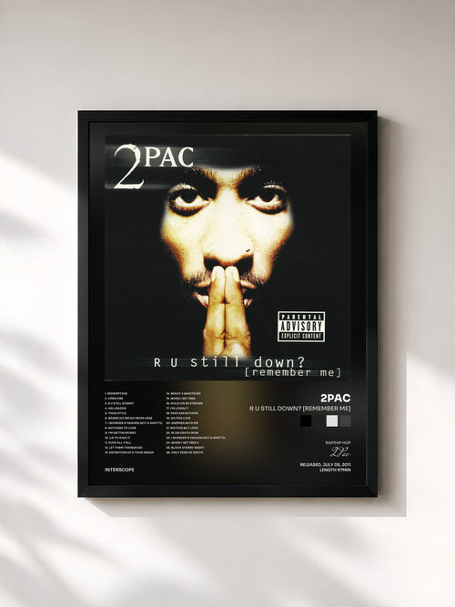 #noir Tableau de l'album R U Still Down? [Remember Me] de 2Pac, cadre noir, imprimé et encadré en France