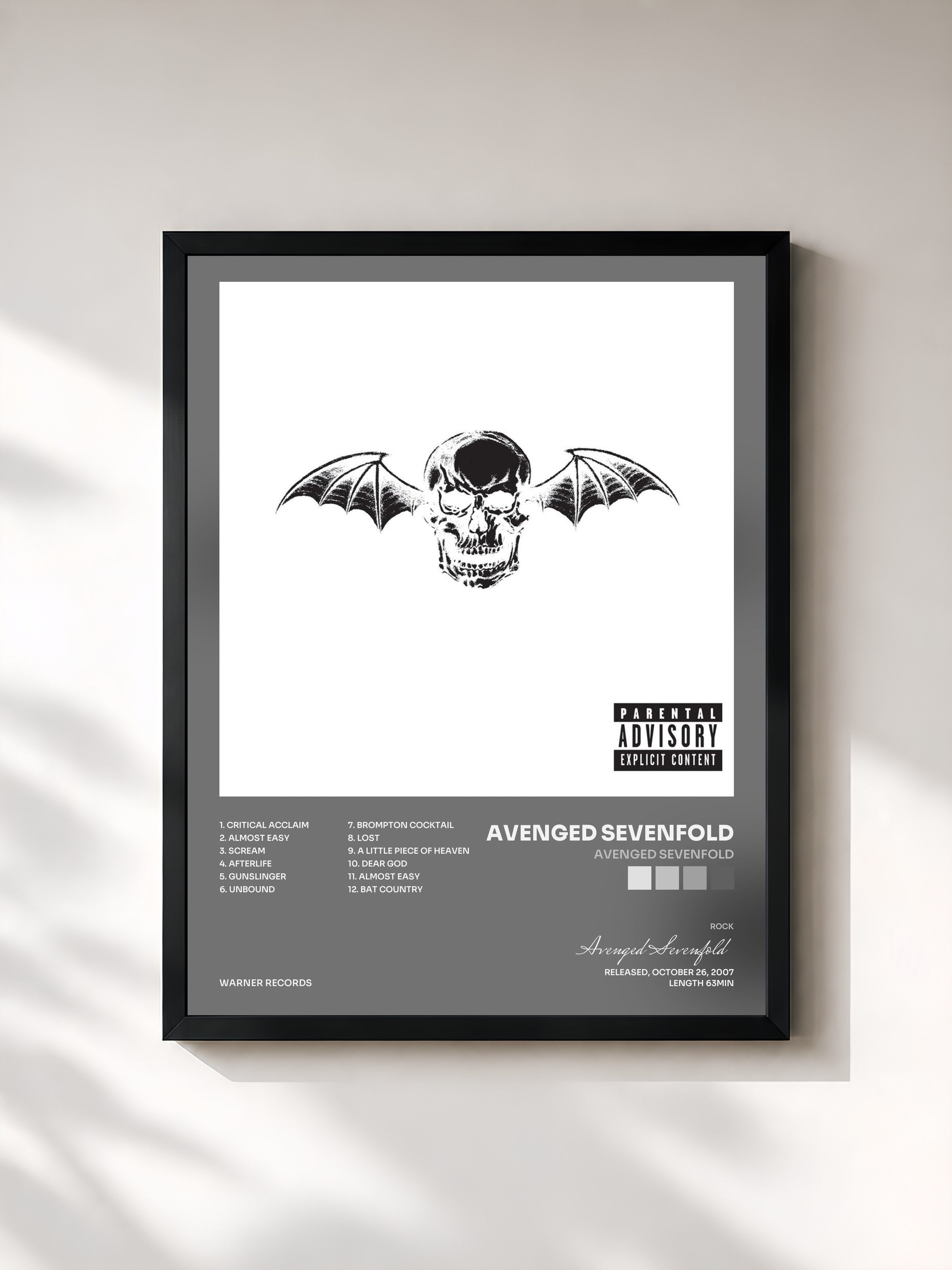 #noir Avenged Sevenfold by Avenged Sevenfold as a framed art print, black frame, printed and framed in France