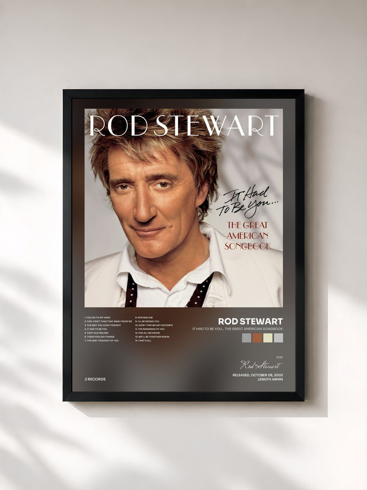#noir It Had To be You... The Great American Songbook de Rod Stewart en lámina enmarcada, marco negro, impresa y enmarcada en Francia