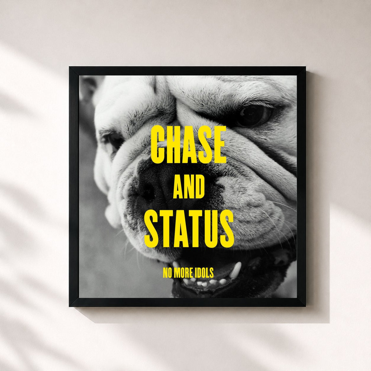 #noir Tableau carré de l'album No More Idols de Chase & Status, cadre noir 32x32 cm