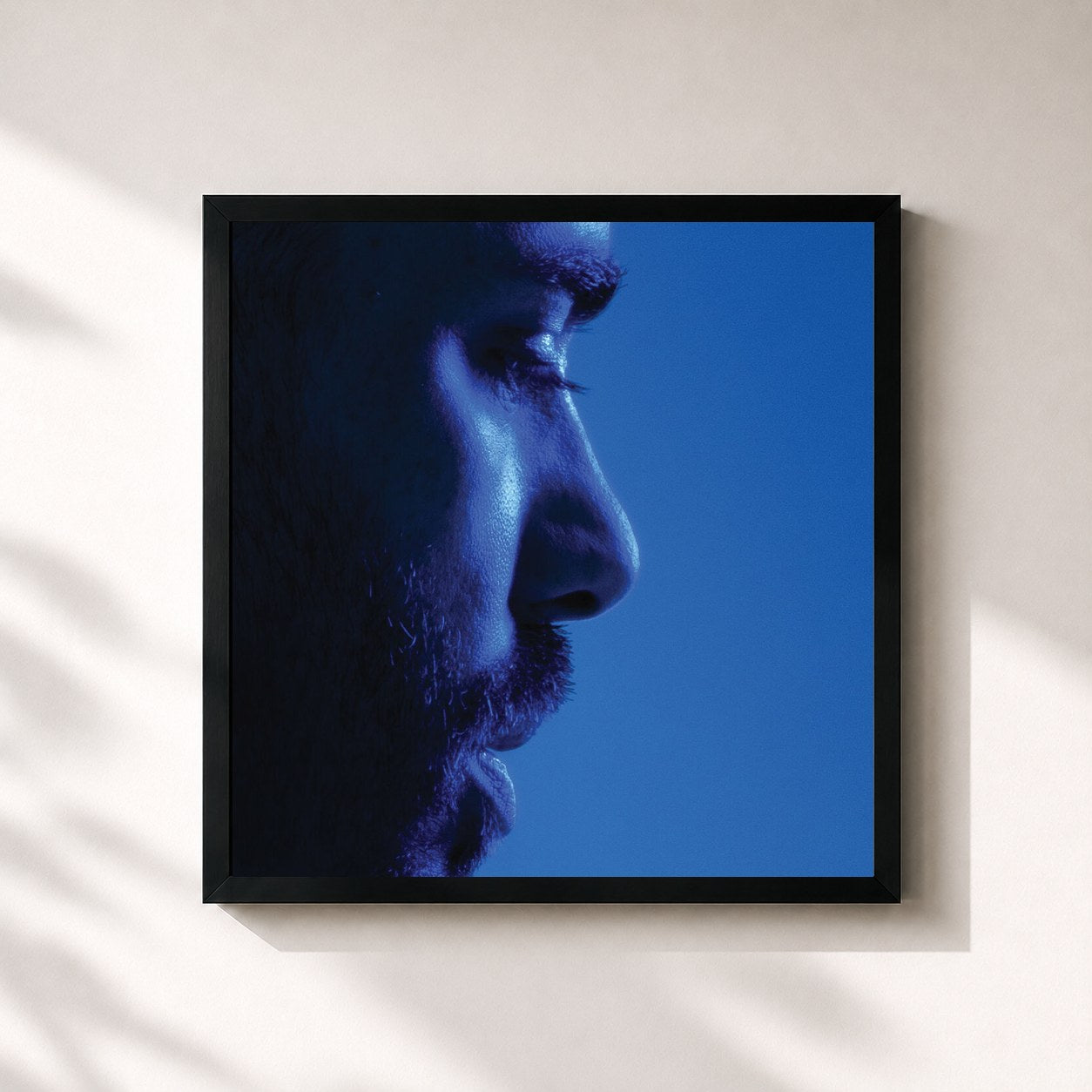 #noir Enfant lune by Gringe as a square framed art print, black 32x32 cm frame
