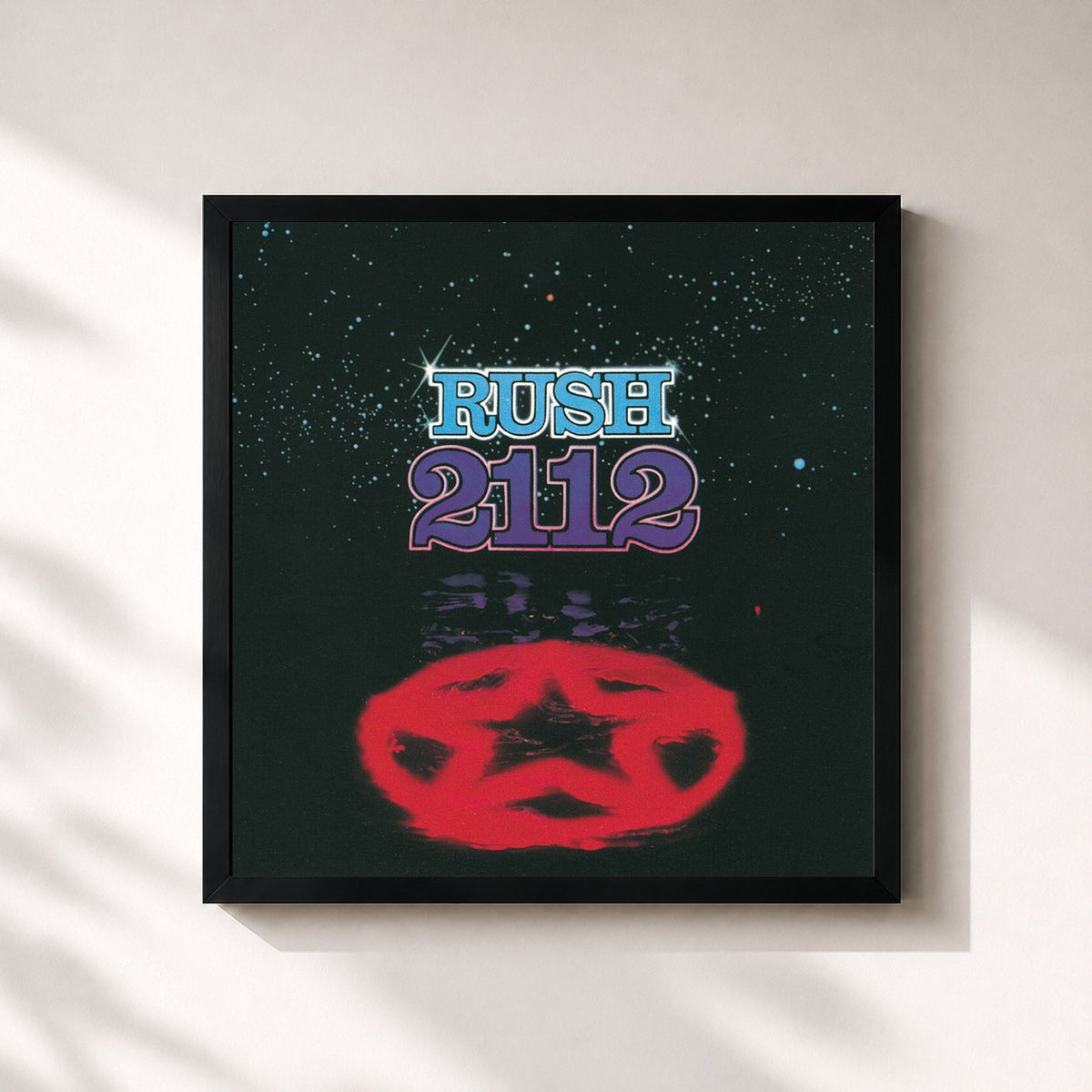 #noir Tableau carré de l'album 2112 de Rush, cadre noir 32x32 cm