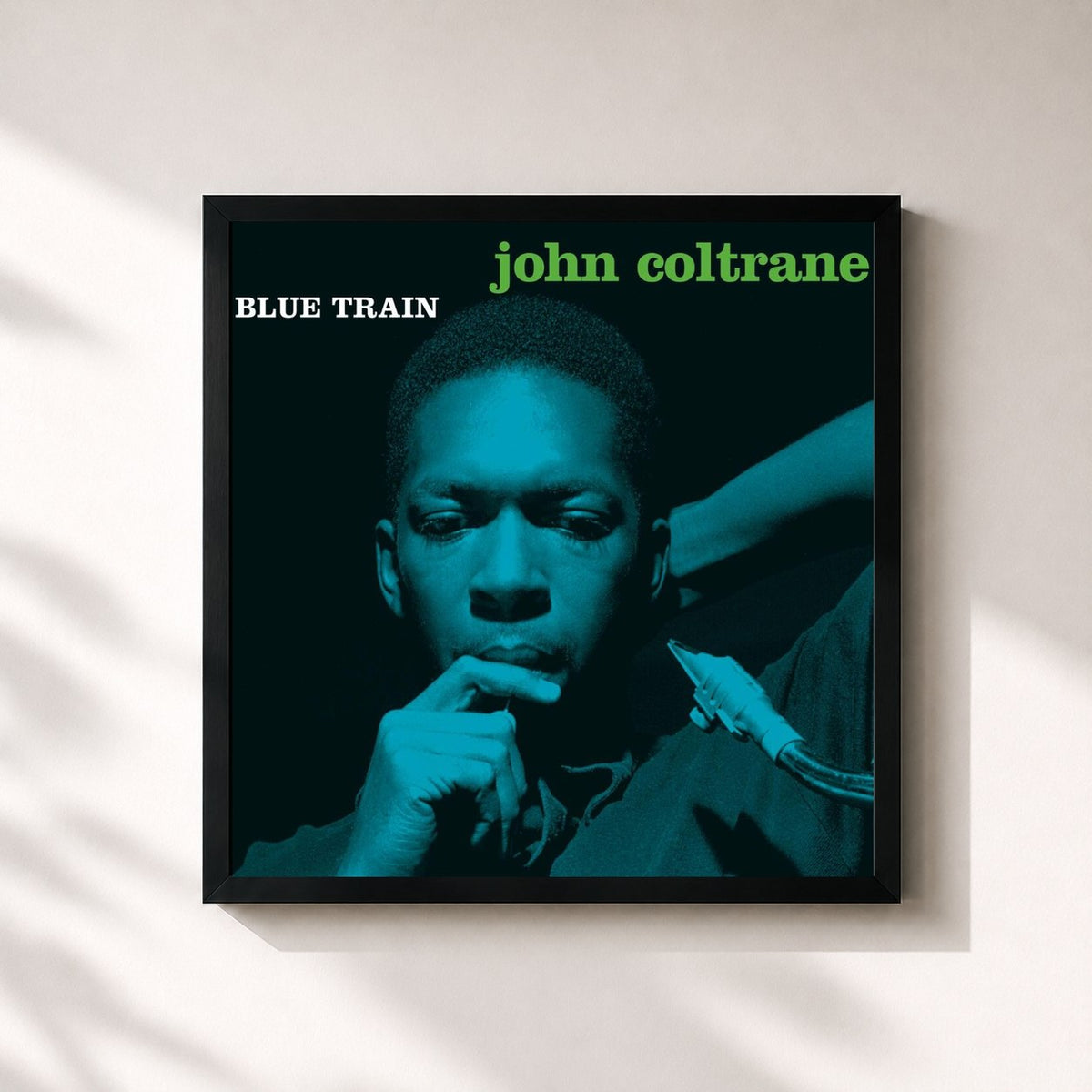 #noir Tableau carré de l'album Blue Train (Expanded Edition) de John Coltrane, cadre noir 32x32 cm