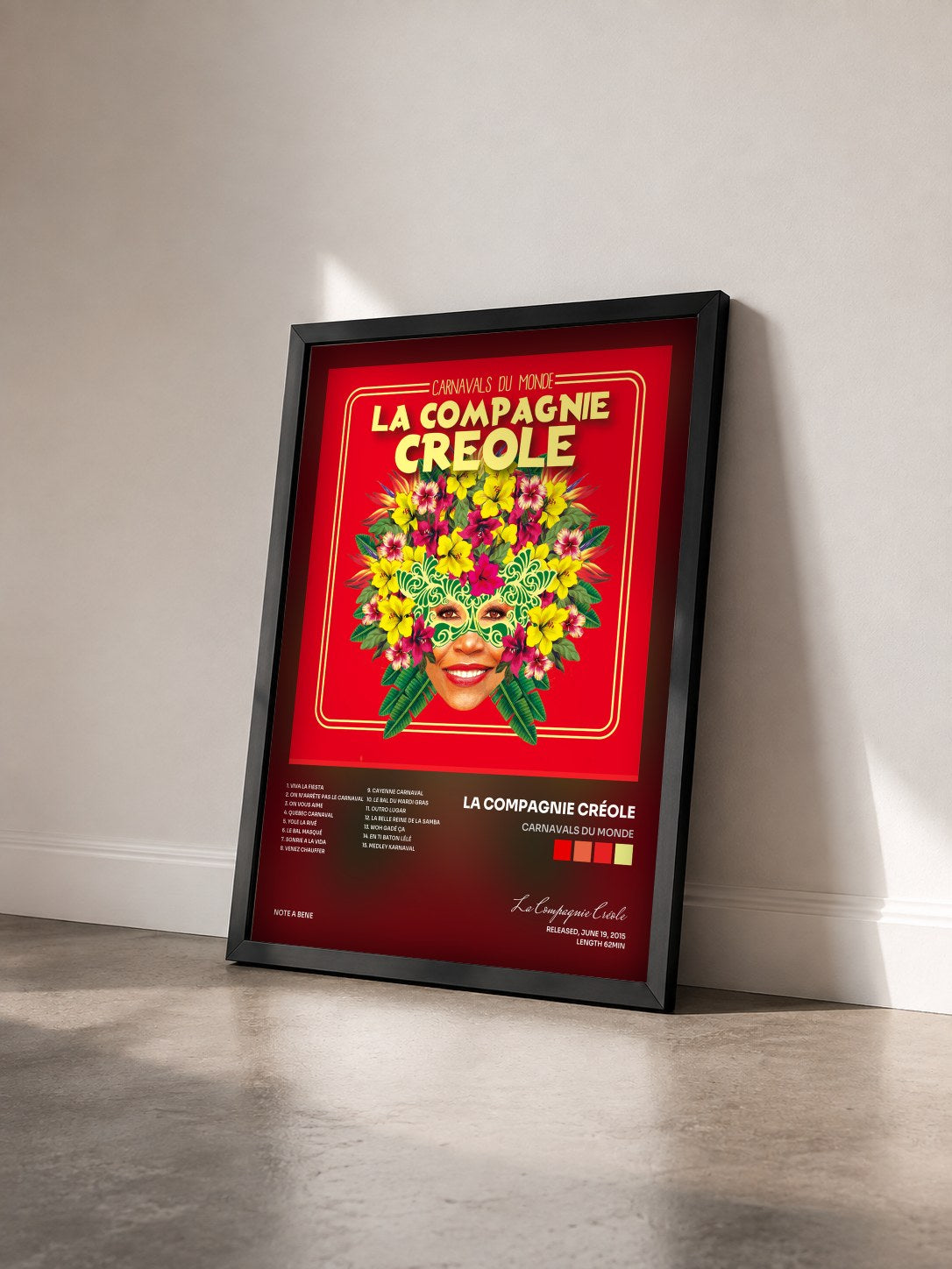#noir Tableau de l'album Carnavals du monde de La Compagnie Créole vu de trois quarts, cadre noir