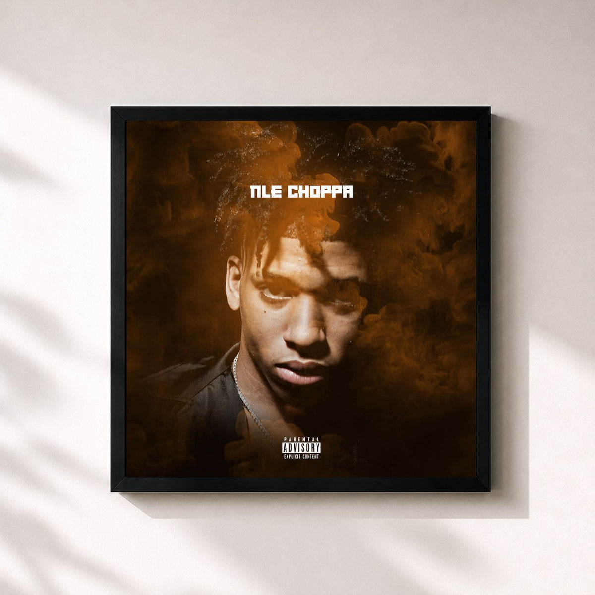 #noir Tableau carré de l'album NLE Choppa de NLE Choppa, cadre noir 32x32 cm
