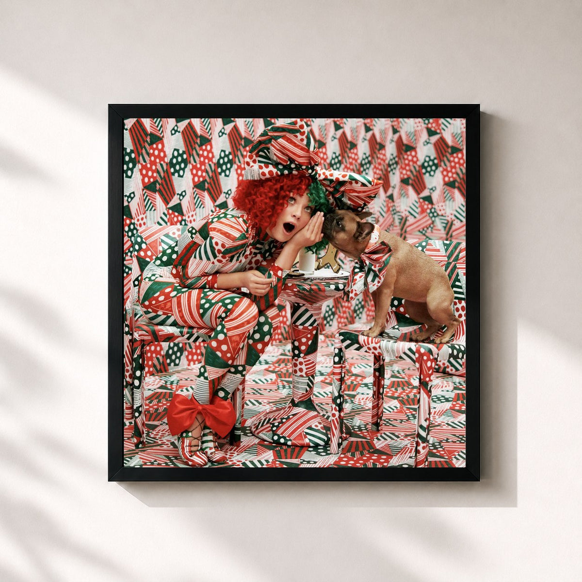#noir Tableau carré de l'album Everyday Is Christmas (Snowman Deluxe Edition) de Sia, cadre noir 32x32 cm