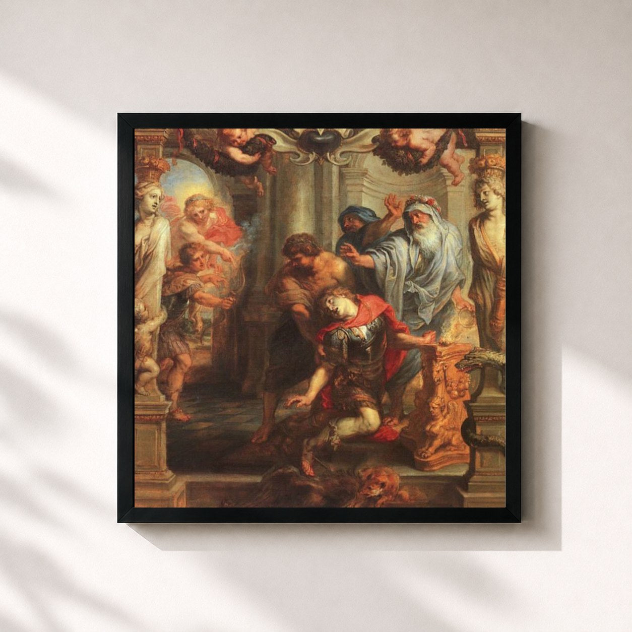 #noir Tableau carré de l'album I No Longer Fear the Razor Guarding My Heel de $uicideboy$, cadre noir 32x32 cm