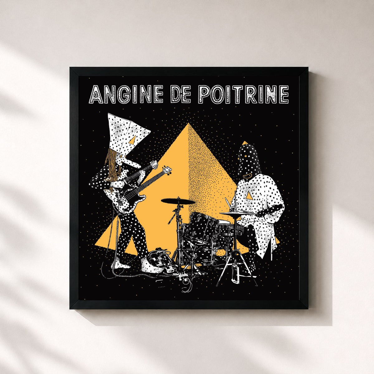 #noir Tableau carré de l'album Vol.II de Angine de Poitrine, cadre noir 32x32 cm