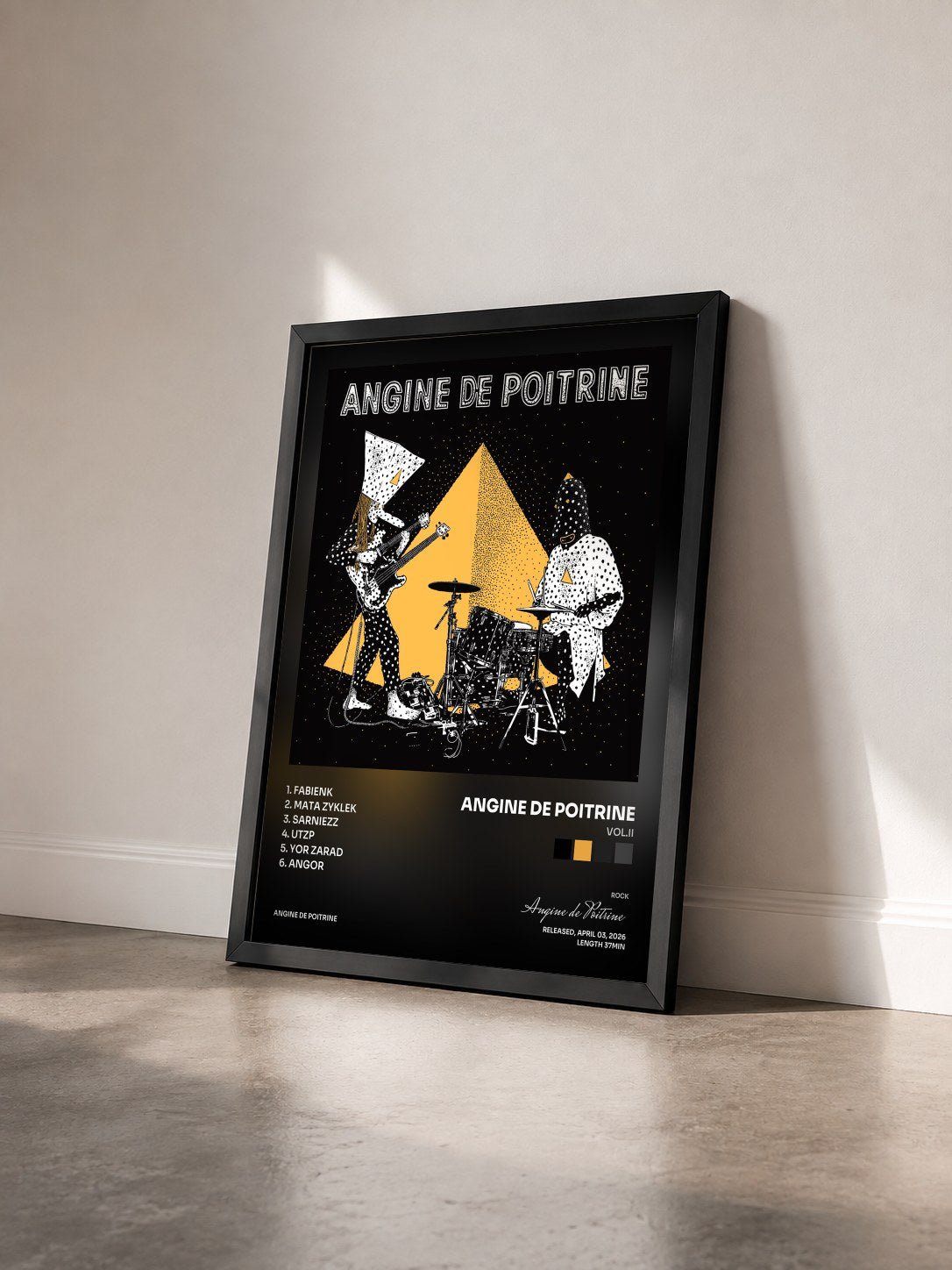 #noir Tableau de l'album Vol.II de Angine de Poitrine vu de trois quarts, cadre noir
