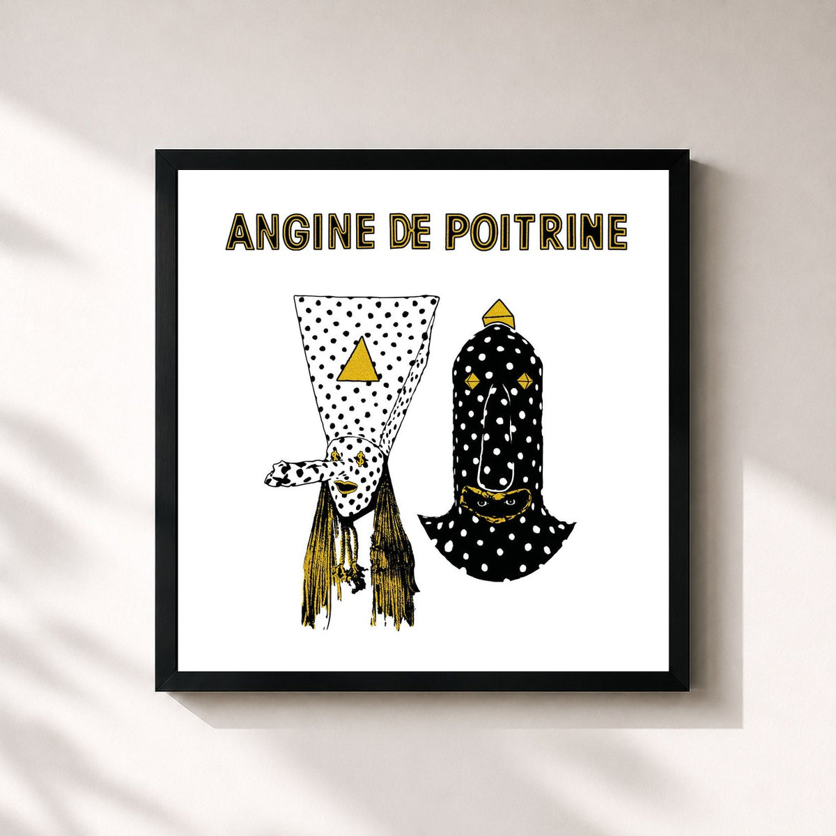 #noir Tableau carré de l'album Vol.1 de Angine de Poitrine, cadre noir 32x32 cm