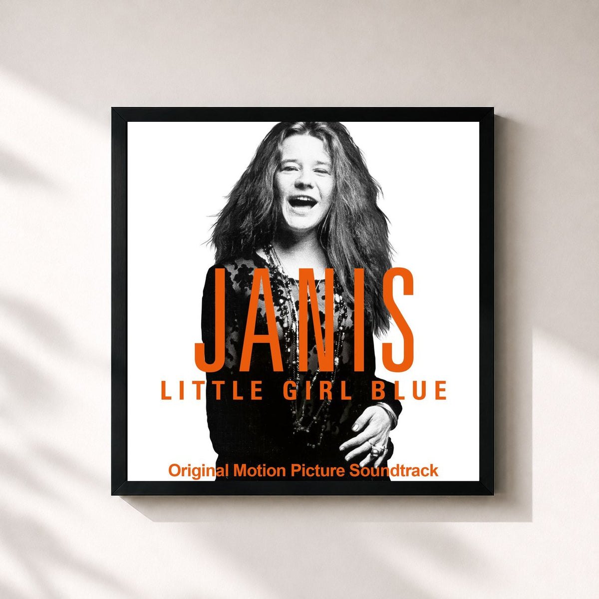 #noir Janis: Little Girl Blue (Original Motion Picture Soundtrack) by Janis Joplin as a square framed art print, black 32x32 cm frame