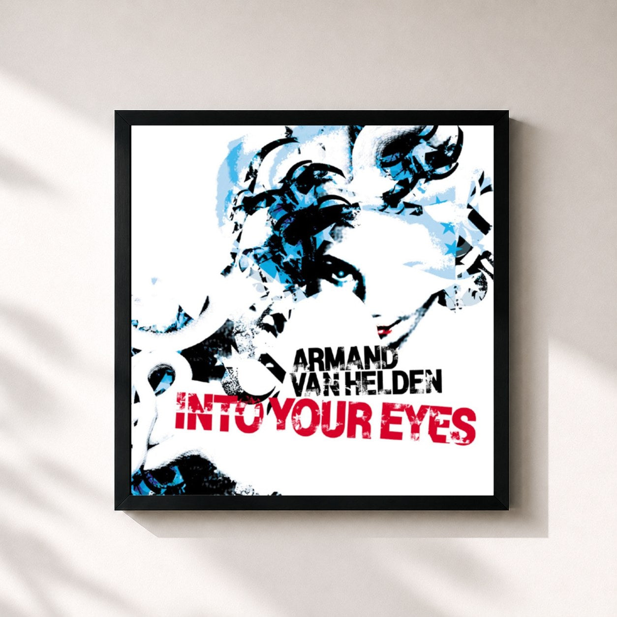 #noir Tableau carré de l'album Into Your Eyes de Armand van Helden, cadre noir 32x32 cm