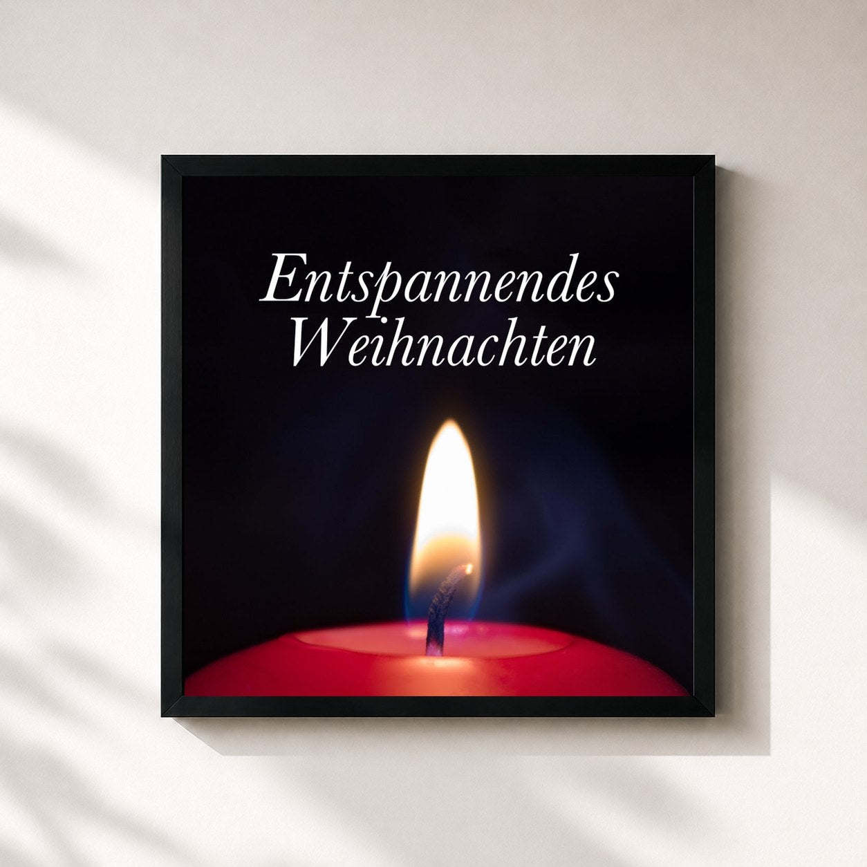#noir Tableau carré de l'album Entspannendes Weihnachten: Entspannung zur Weihnachtszeit, Naturgeräusche, Fröhliche Melodien de Weihnachtslieder, cadre noir 32x32 cm