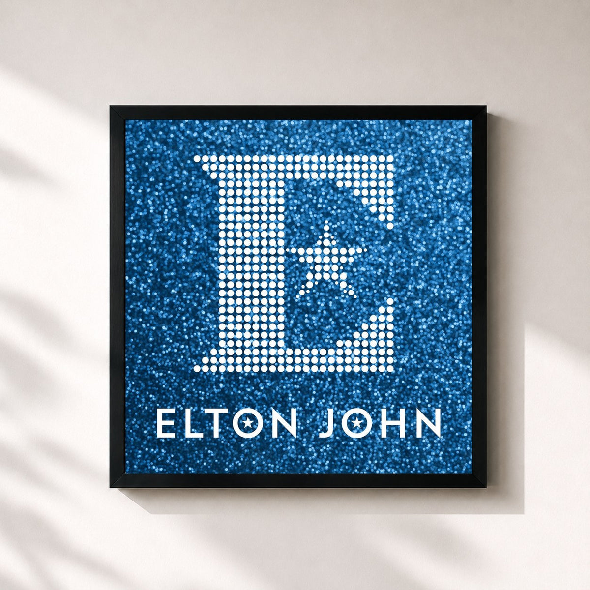 #noir Tableau carré de l'album Diamonds (Deluxe) de Elton John, cadre noir 32x32 cm