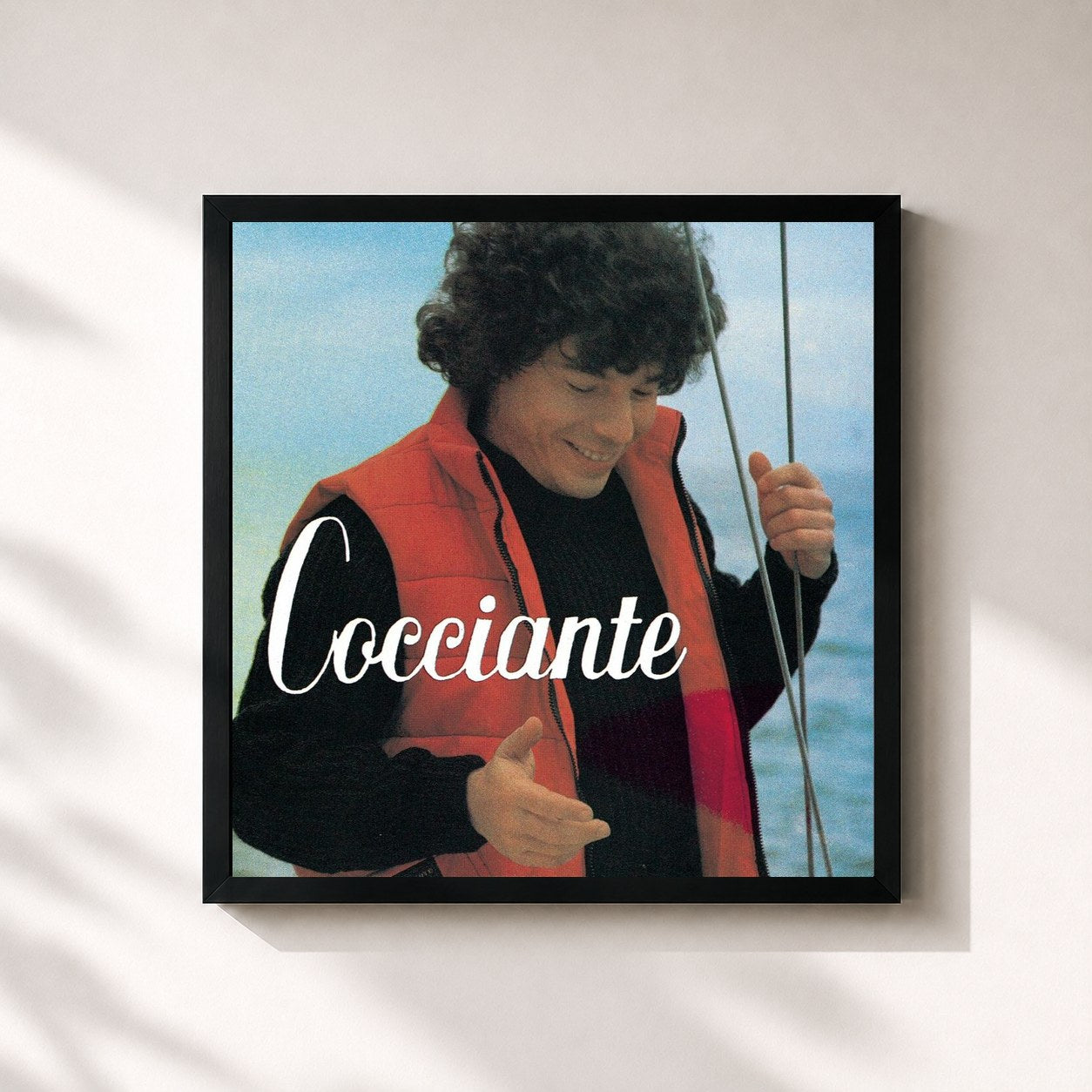 #noir Tableau carré de l'album Cocciante de Riccardo Cocciante, cadre noir 32x32 cm