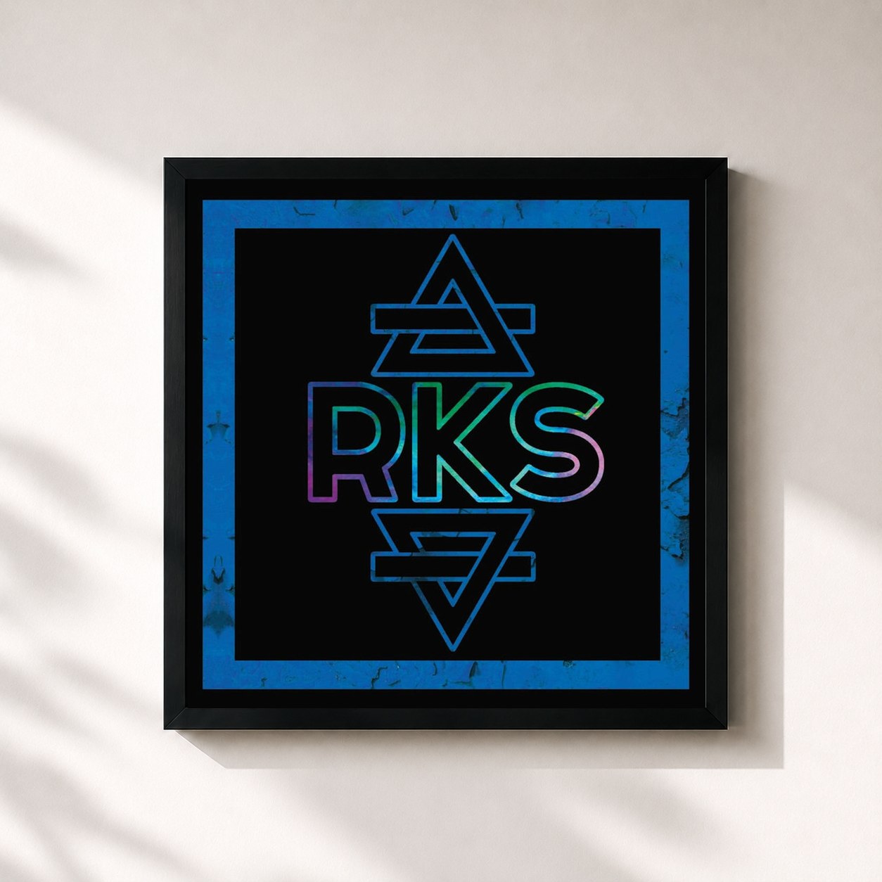 #noir Tableau carré de l'album RKS de Rainbow Kitten Surprise, cadre noir 32x32 cm