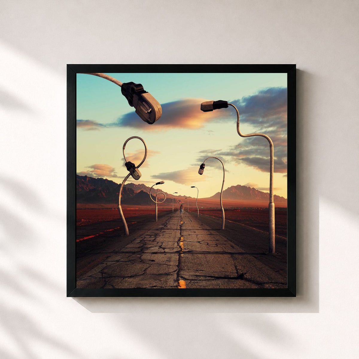 #noir Tableau carré de l'album The Later Years de Pink Floyd, cadre noir 32x32 cm