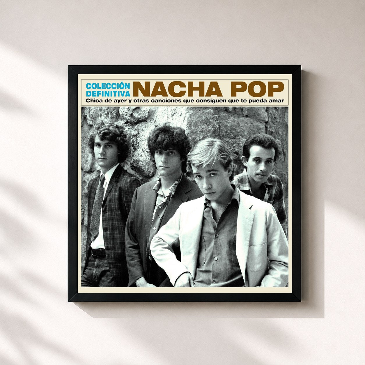 #noir Tableau carré de l'album Chica de ayer y otras canciones que consiguen que te pueda amar - Colección Definitiva de Nacha Pop, cadre noir 32x32 cm