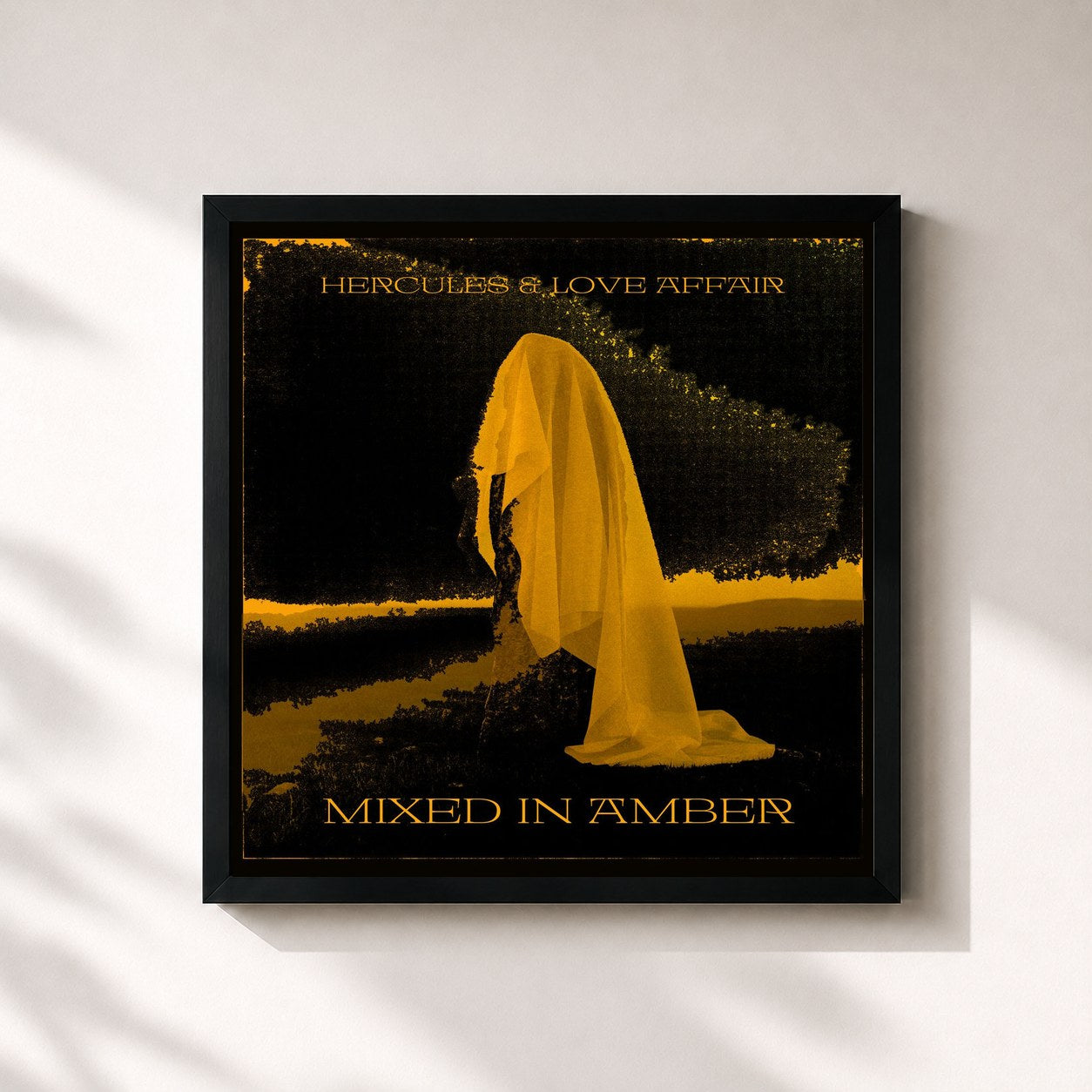 #noir Tableau carré de l'album Mixed In Amber de Hercules & Love Affair, cadre noir 32x32 cm