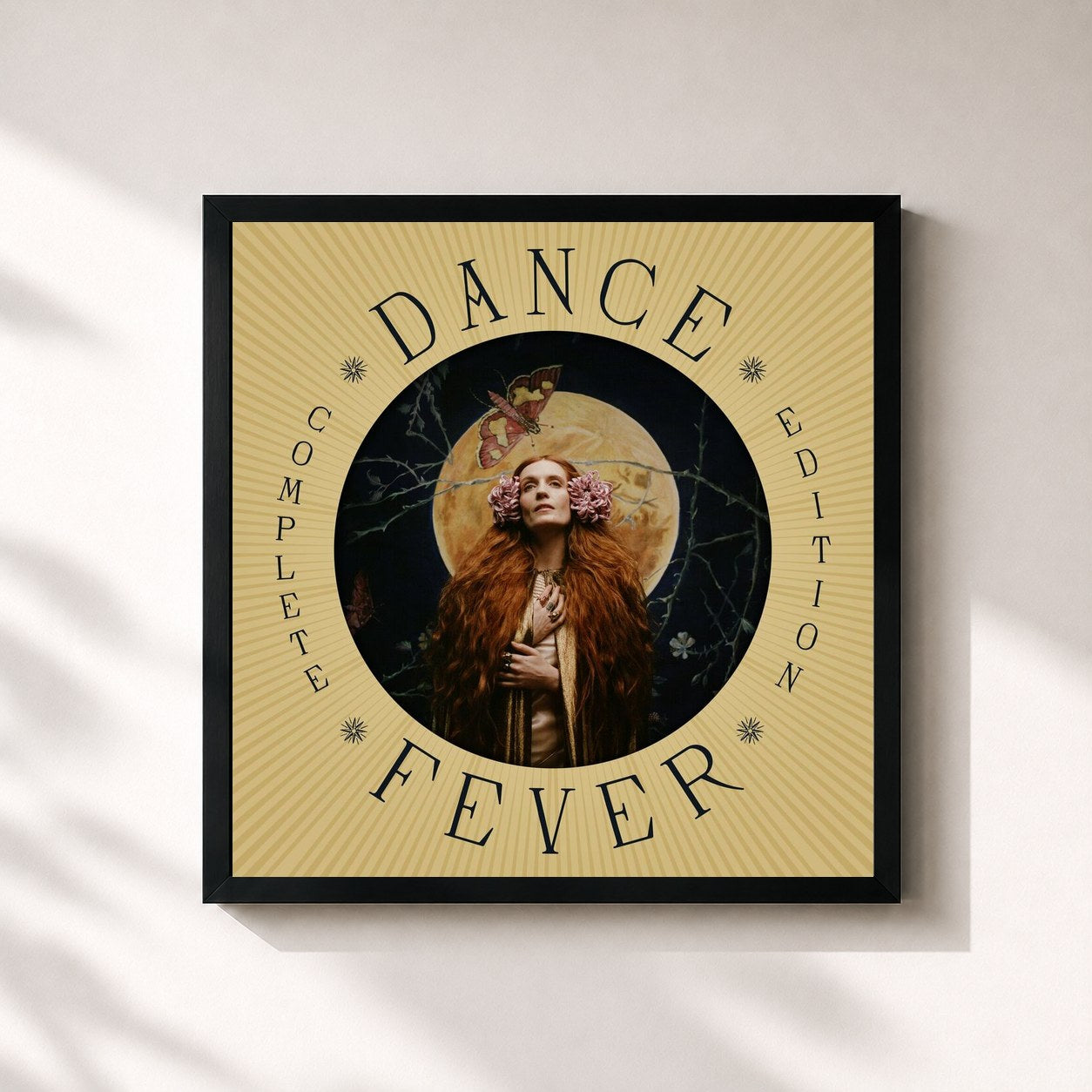 #noir Tableau carré de l'album Dance Fever (Complete Edition) de Florence + The Machine, cadre noir 32x32 cm