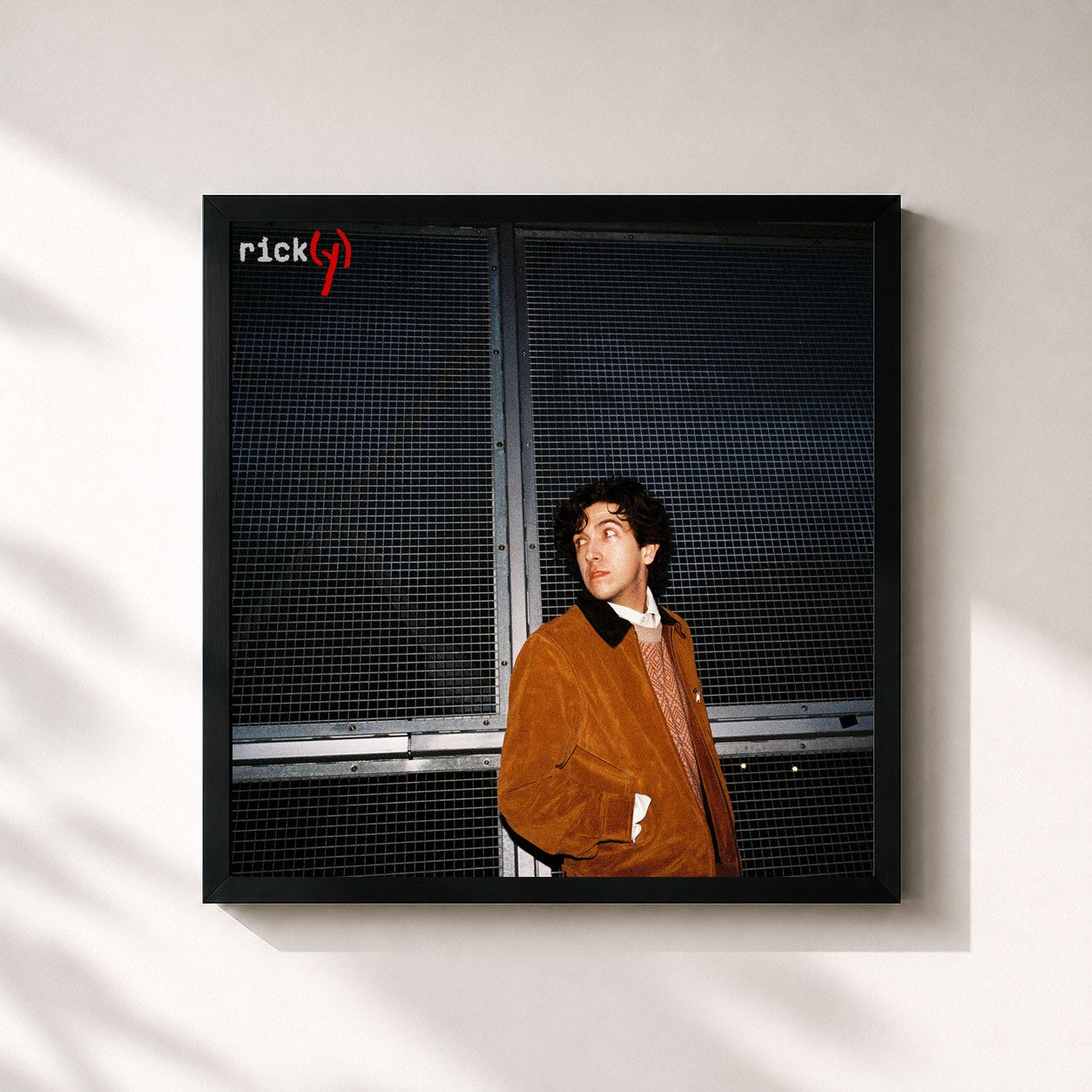 #noir Tableau carré de l'album Rick(y) de Ricky Montgomery, cadre noir 32x32 cm