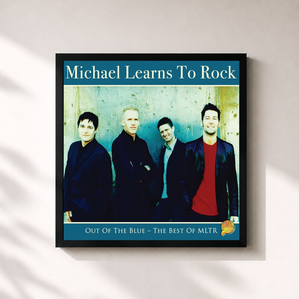 #noir Tableau carré de l'album For Fuld Musik de Michael Learns to Rock, cadre noir 32x32 cm