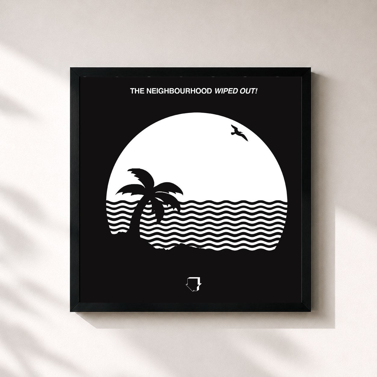 #noir Tableau carré de l'album Wiped Out! de The Neighbourhood, cadre noir 32x32 cm