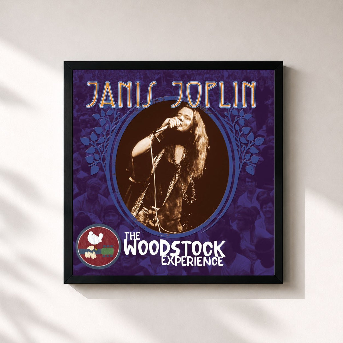 #noir Janis Joplin: The Woodstock Experience by Janis Joplin as a square framed art print, black 32x32 cm frame