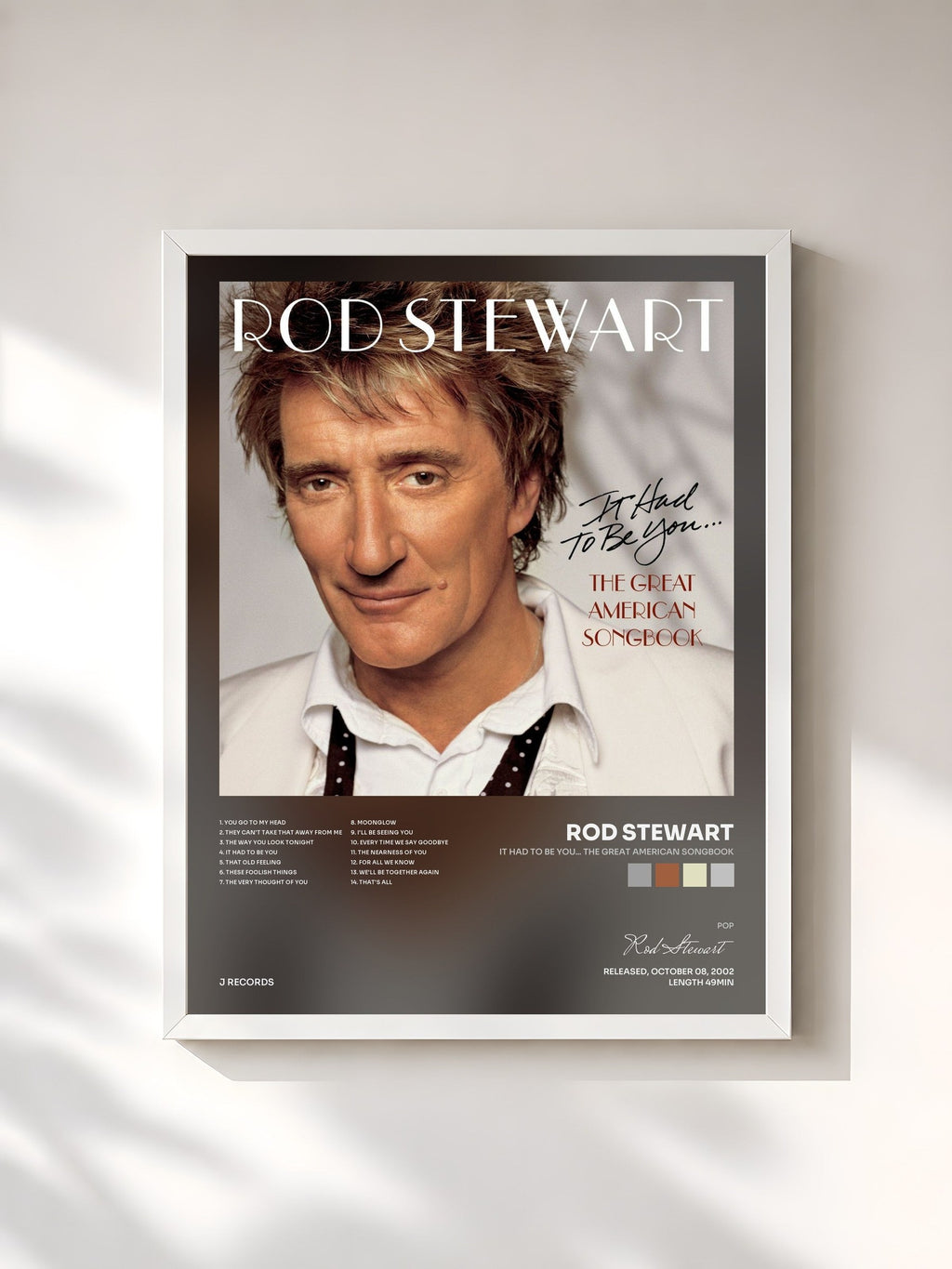 #blanc It Had To be You... The Great American Songbook by Rod Stewart as a framed art print, white frame, printed and framed in France