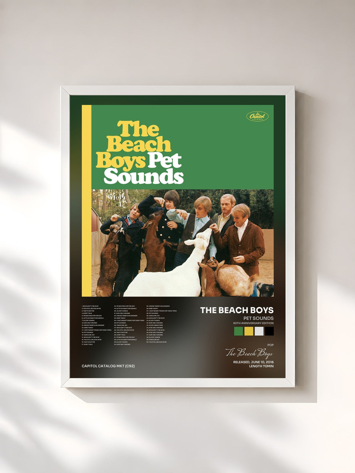 #blanc Pet Sounds (50th Anniversary Edition) di The Beach Boys in stampa incorniciata, cornice bianca, stampata e incorniciata in Francia