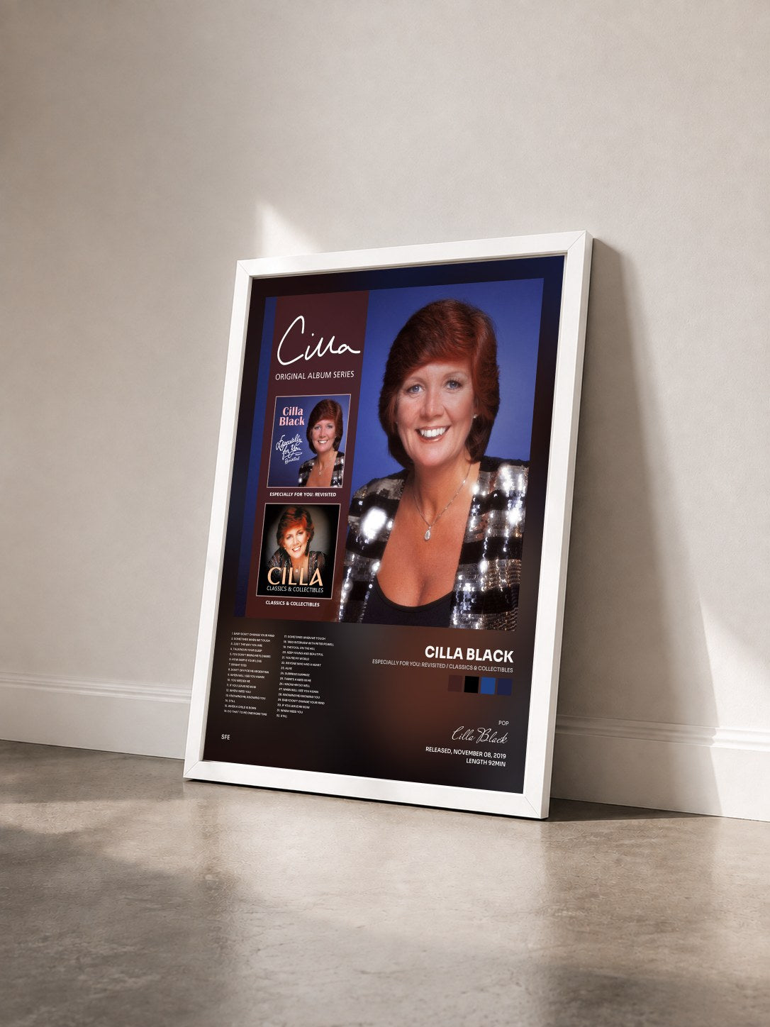 #blanc Tableau de l'album Especially For You: Revisited / Classics & Collectibles de Cilla Black vu de trois quarts, cadre blanc