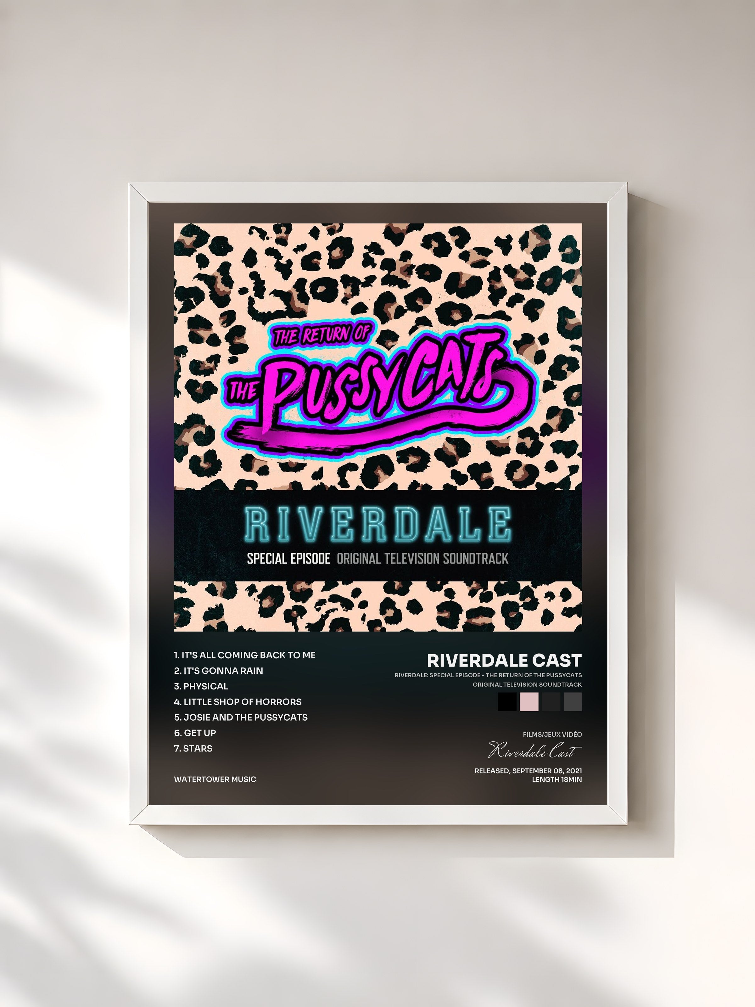 #blanc Tableau de l'album Riverdale: Special Episode - The Return of the Pussycats (Original Television Soundtrack) de Riverdale Cast, cadre blanc, imprimé et encadré en France