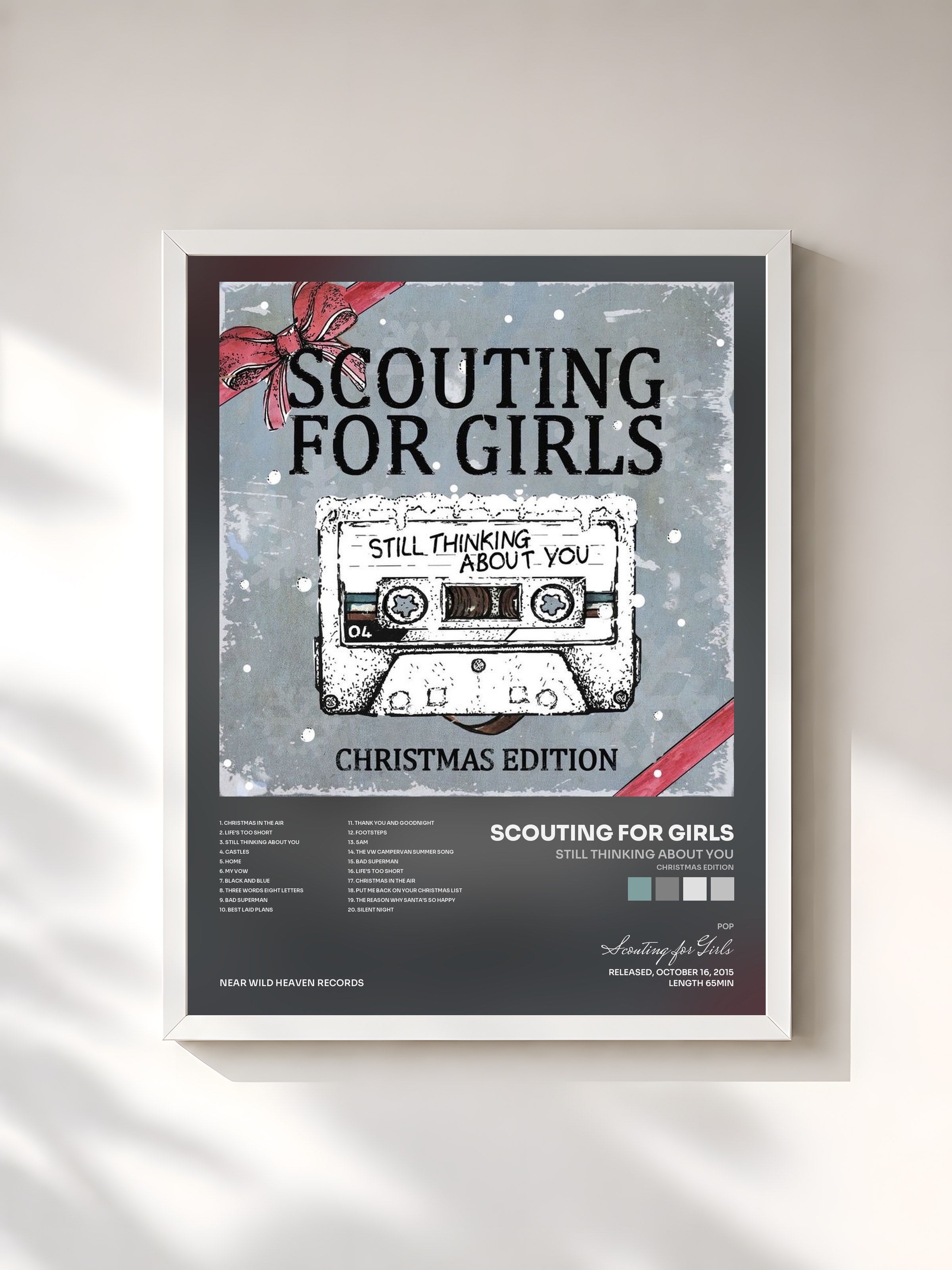 #blanc Tableau de l'album Still Thinking About You (Christmas Edition) de Scouting for Girls, cadre blanc, imprimé et encadré en France