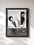 #noir Tableau de l'album Voices de Daryl Hall & John Oates, cadre noir, imprimé et encadré en France