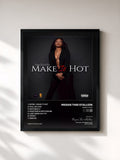 #noir Tableau de l'album Make It Hot de Megan Thee Stallion, cadre noir, imprimé et encadré en France