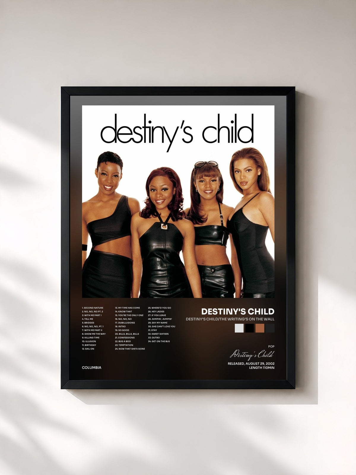 #noir Tableau de l'album Destiny's Child/The Writing's On The Wall de Destiny's Child, cadre noir, imprimé et encadré en France